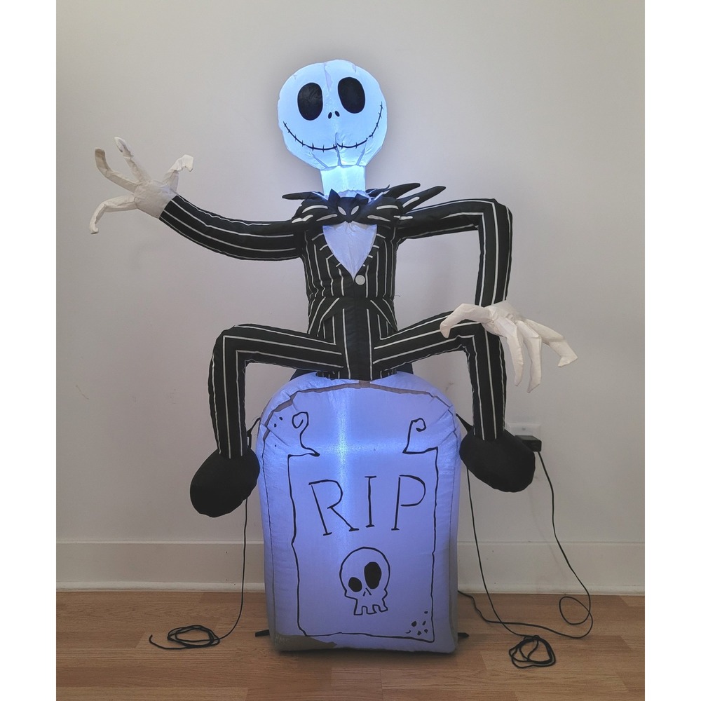 Nightmare Before Christmas Jack Skellington Tombstone Halloween Inflatable 3.5ft
